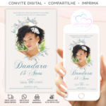 Convite Digital 15 Anos Azul com Foto - Imagem 2
