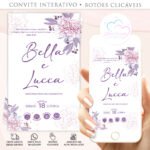 Convite Interativo Casamento Lilás Floral - Imagem 2