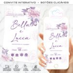 Convite Interativo Casamento Lilás Floral - Imagem 3
