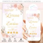 Convite Casamento Interativo Rosa Rose Elegante - Imagem 2